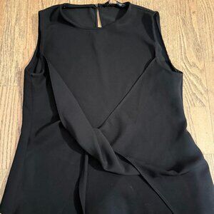ZARA BLACK SLEEVLESS TOP SHIRT WITH DRAPE KNOT DETAILS IN FRONT S
